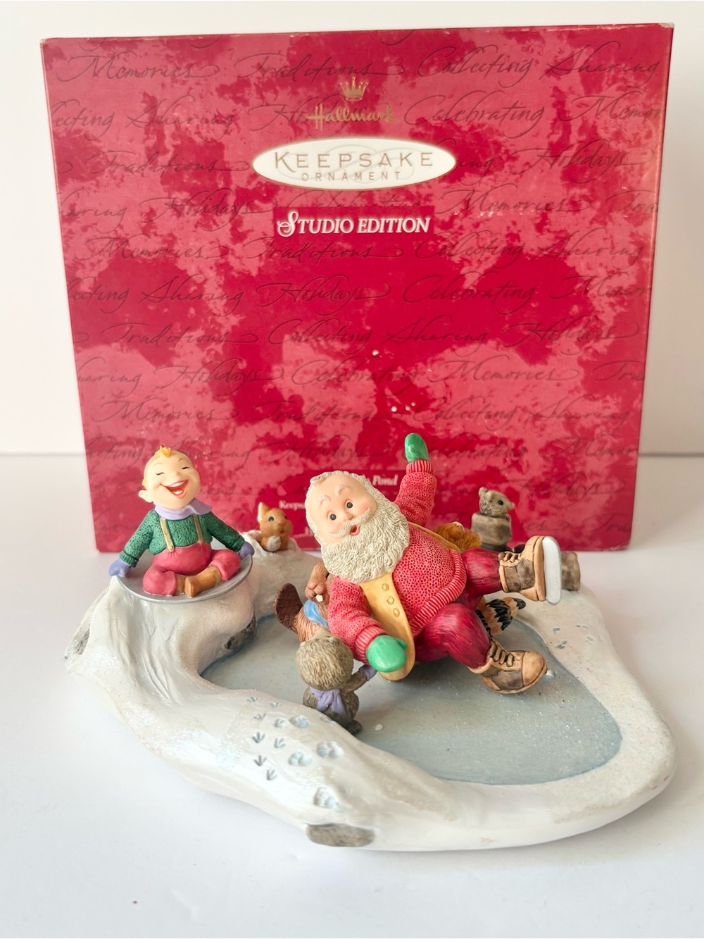 Vintage Hallmark Keepsake Studio North Pole Pond Ornament & Display Piece SIGNED